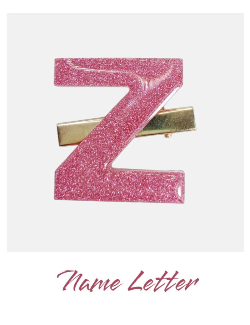 Name Letter ''Z'' Μπαρέτα μαλλιών από υγρό γυαλί. (Αντιγραφή)