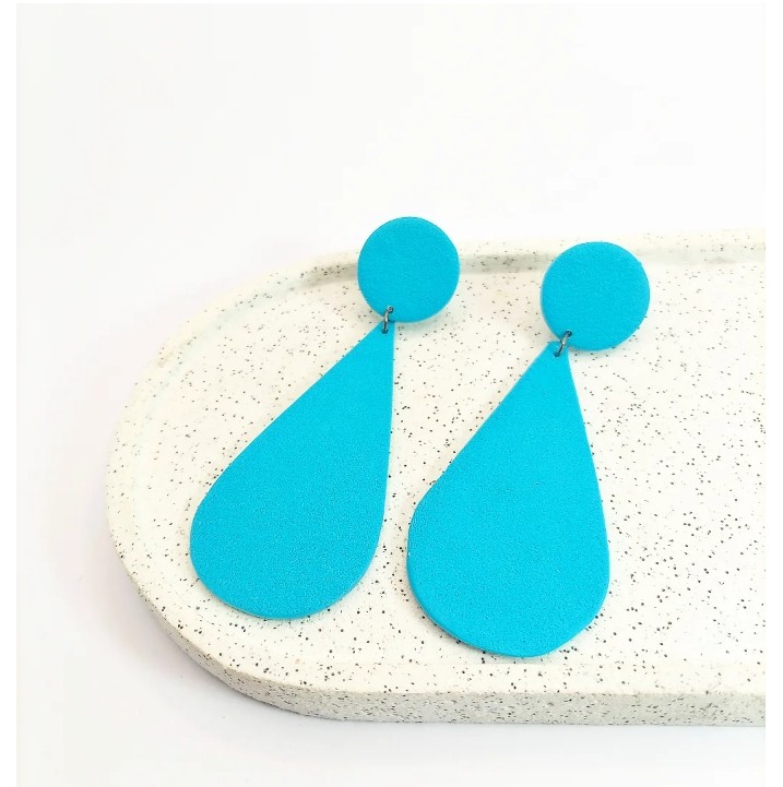 Turquoise Candy Drops Σκουλαρίκια από πολυμερικό πηλό.