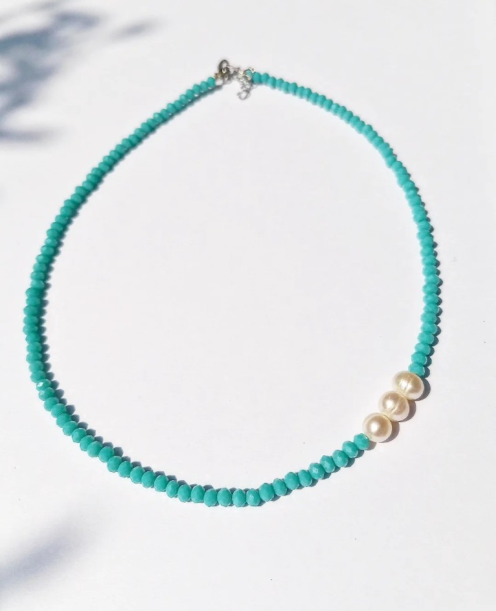 Turquoise Pearl Summer Necklace